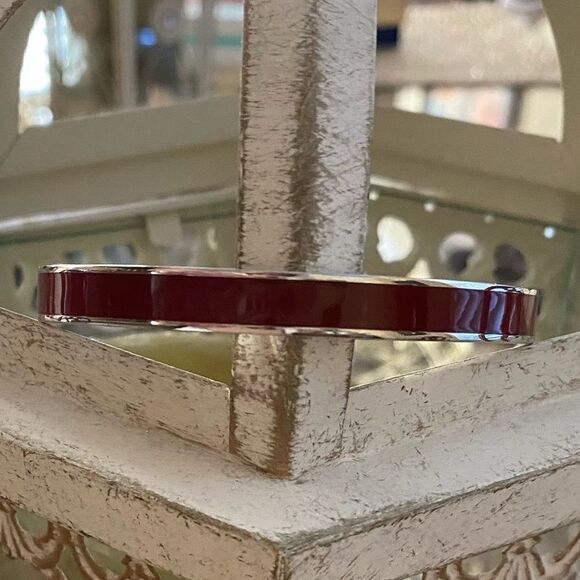 Rustic Cuff Bracelet-Adjustable red with silver band. Inscribed w/“love. EUC! - Picture 2 of 8